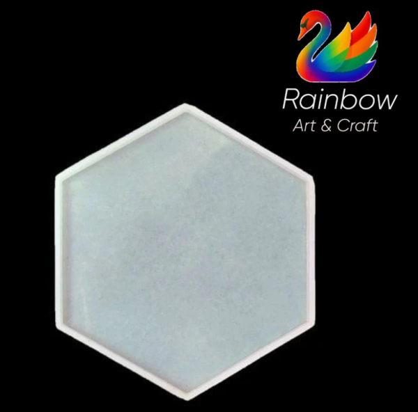 4 INCH HEXAGON COASTER MOULD 10 CM 10 CM 8 MM DEPTH