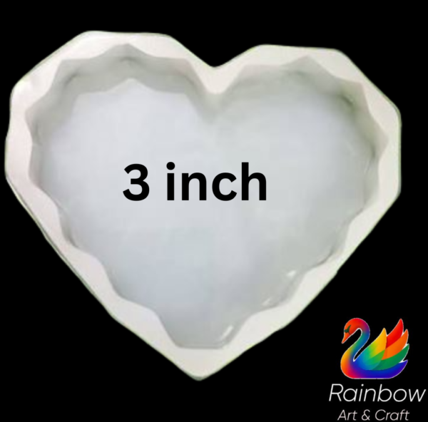3  inch 10 mm depth Diamond  Heart silicone moulds