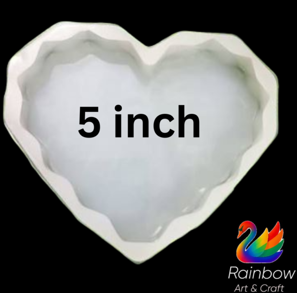 5  inch 10 mm depth Diamond  Heart silicone moulds
