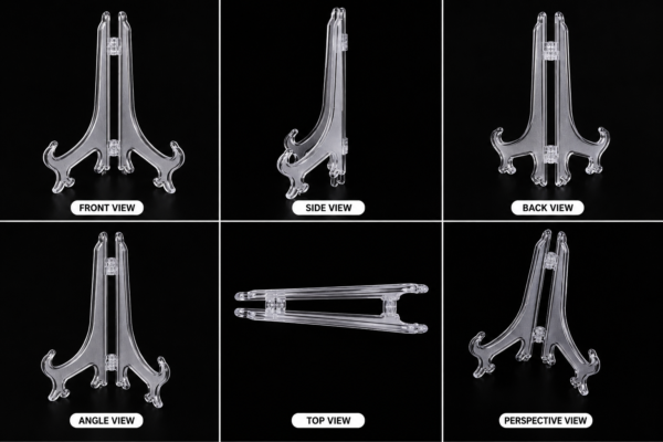 6 inch Plastic Foldable Display Easel Stand for Holding art work, Craft Items.