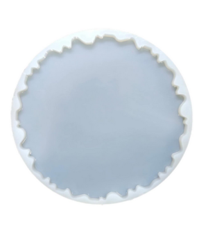 12 inch Round Agate Silicone Mould Resin Mould, with Edge, Circle Plate Epoxy Resin Casting Mould Agate.