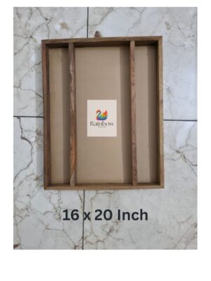 16 x 20 inch with 15 Mm Wall Thickness, 3-Partition Premium Teakwood Crafted from high-quality teakwood with acrylic Base.