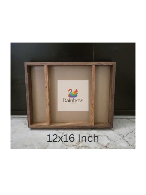 16 x 24 inch with 15 Mm Wall Thickness, 3-Partition Premium Teakwood Crafted from high-quality teakwood with acrylic Base.