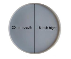 Flexible, durable, perfect size & design with Premium Quality , Hassle-free cleanup for maximum efficiency, Ensures consistent, flawless casts for art resin. Elevate your resin art work to new heights with this versatile 18 Inch Round 20 mm Thick Mould.
