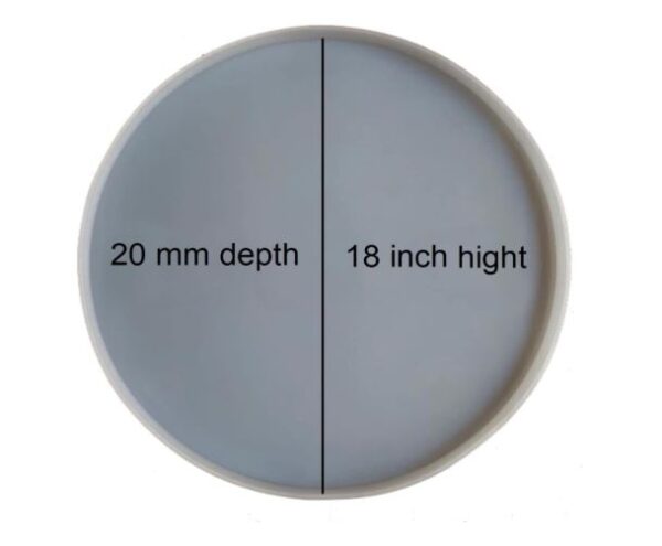 Flexible, durable, perfect size & design with Premium Quality , Hassle-free cleanup for maximum efficiency, Ensures consistent, flawless casts for art resin. Elevate your resin art work to new heights with this versatile 18 Inch Round 20 mm Thick Mould.