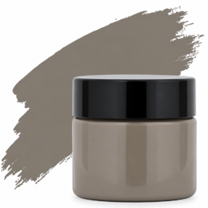 Sandstone pigment in a plastic jar with a black lid . suitable for resin art, epoxy crafts, and DIY projects.