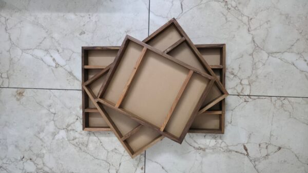 16 x 24 inch with 15 Mm Wall Thickness, 3-Partition Premium Teakwood Crafted from high-quality teakwood with acrylic Base.